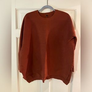 Amazon Anrabess chunky sweater with side slit. Rust/brown. Size XL. Like new.
